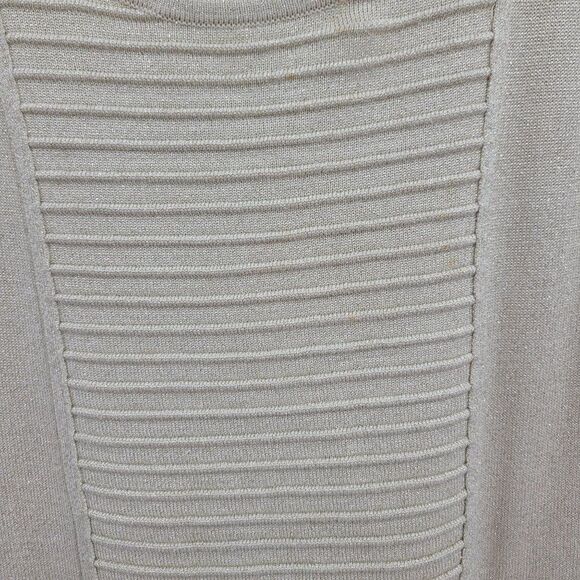Vtg Y2K Arden B. Dress Knit Bodycon Gold Metallic Flecked Rib Stripe Detail Sz L - Picture 3 of 9